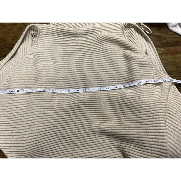 Loft Womens O/S Vest Cardigan Top Open Tan Knit Sleeveless Tank Ribbed - Picture 7 of 8